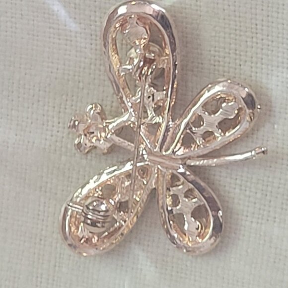 Sparkling Multicolor Rhinestone Butterfly Brooch Pin - Picture 2 of 3